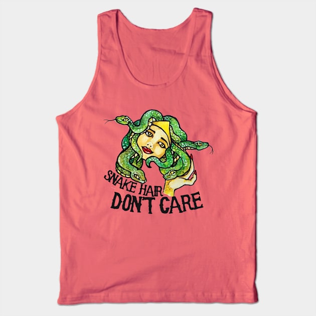 Snake Hair Don't Care Medusa Tank Top by bubbsnugg